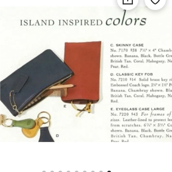 Vintage 80s COACH 7170 Black Leather Stripe Lining Skinny Case Wallet Zip Pouch - Picture 2 of 16